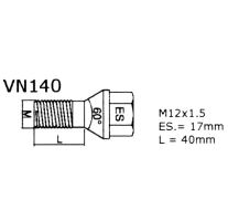 Pojistné šrouby M12x1,5x40 SICUSTAR VN140 kužel, klíč 17 (3181)