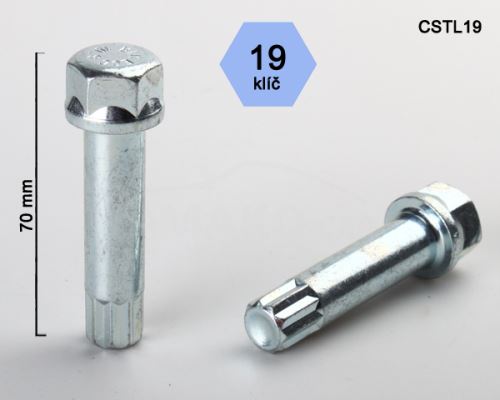 Klíč na kolové šrouby (matice) s vnitřním mnohohranem (CSTL19), hlava klíče 19mm (8176)