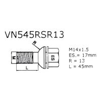 Pojistné šrouby M14x1,5x45 SICUSTAR VN545RSR13 (STARLOCK WP26/E) kulová R13 klíč 17 (3)