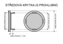 Krytka průměr 58/69mm(vnitřní,vnější)(CS69-AUDI-CR) Audi chrom bez loga na originální kola