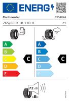 265/60R18 110H, Continental, CROSSCONTACT ATR,TL M+S FR,OE Toyota C,C,B,72 -dB (1)