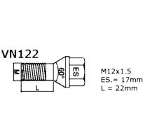 Pojistné šrouby M12x1,5x22 SICUSTAR BVN122 (STARLOCK I2/E BLK) černý, kužel, klíč 17 (3157)