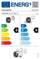 195/65R15 91V, Continental, ECO CONTACT 6,TL B,B,B,71 -dB (1)