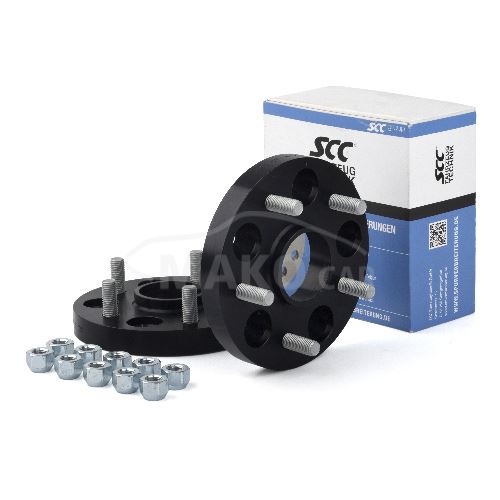 Rozšiřovací podložky 20mm 5/114,3-66,1 (matice M12x1,25)(SCC 14214BW černé ocel. závit)2ks (8455)