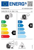245/35R21 96Y, Vredestein, QUATRAC PRO+,TL XL M+S 3PMSF FSL D,B,B,72 -dB (1)