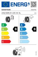 245/50R19 105W, Goodyear, EAGLE F1 (ASYMMETRIC) SUV,TL XL ROF FP EVR B,B,B,71 -dB (1)