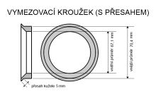 Kroužek vymezovací 70,4 / 67,1 (ZT), plast, zelená, přesah kužele 5mm