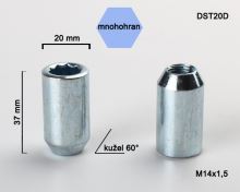 Kolová matice M14x1,5 kužel s vnitřním mnohohranem (DST20D) výška 37mm (3310)