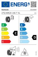 275/40R20 106T, Hankook, RW10 WINTER ICEPT SUV,TL XL M+S 3PMSF FR C,D,B,73 -dB (1)