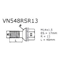 Pojistné šrouby M14x1,5x48 SICUSTAR VN548RSR13 kulová R13 pohyblivá, klíč 17 (3)