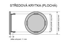 krytka průměr 56/64mm (vnitřní,vnější)( K-009) Tomason bronz. logo, plast černá, úchyt 5mm (1)