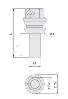 Kolový šroub M14x1,5x45 kulová R14 pohyblivá, klíč 19 (S19D45R14MW) výška 74,5mm