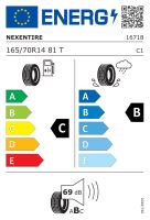 165/70R14 81T, Nexen, N'BLUE HD PLUS,TL C,B,B,69 -dB (1)