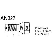 Pojistné šrouby M12x1,25x22 SICUBLOC AN322 kužel, klíč 17 (5417)