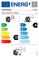 265/35R19 98Y, Yokohama, ADVAN SPORT V107,TL XL RPB ZR D,A,B,73 -dB (1)