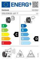 255/55R20 107T, Hankook, RW10 WINTER ICEPT SUV,TL M+S 3PMSF FR C,D,B,73 -dB (1)