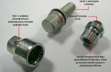 Pojistné šrouby M12x1,25x25 SICURIT BN325 kužel, klíč 17 (5999)