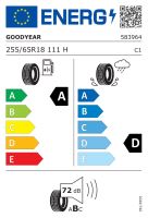 255/65R18 111H, Goodyear, WRANGLER TERRITORY HT,TL M+S RHD A,D,B,72 -dB (1)