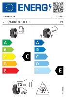 235/60R18 103T, Hankook, RW10 WINTER ICEPT SUV,TL M+S 3PMSF FR C,E,B,72 -dB (1)