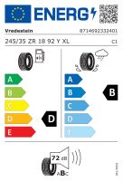 245/35R18 92Y, Vredestein, ULTRAC SATIN,TL XL ZR FSL D,B,B,72 -dB (1)