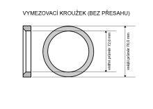 Kroužek vymezovací 76,0 / 72,6 (T35-SL726P), plast, černá, bez osazení