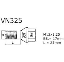 Pojistné šrouby M12x1,25x25 SICUSTAR VN325 kužel, klíč 17 (3242)