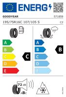 195/75R16 107/105S, Goodyear, VECTOR 4SEASONS CARGO,TL C 8PR M+S 3PMSF C,B,B,72 -dB (1)