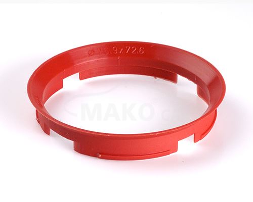 Kroužek vymezovací 76,9 / 72,6 (Z22D), plast, červená, přesah kužele 6mm