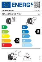215/45R20 95T, Falken, EUROWINTER HS01,TL XL M+S 3PMSF MFS D,B,B,71 -dB (1)
