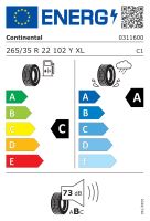 265/35R22 102Y, Continental, SPORT CONTACT 6,TL XL CSi EV,Tesla C,A,B,73 -dB (1)