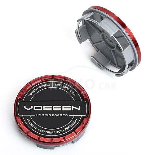 krytka průměr 59/64mm (vnitřní,vnější) Vossen Billet sport, černá červený okraj, úchyt 5mm