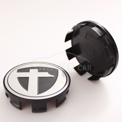 krytka průměr 65/68mm(vnitřní,vnější) Tomason (K-049) stříbrné logo,plast černá,úchyt 4 mm