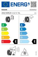 265/50R20 112V, Radar, RENEGADE A/T-5,TL XL M+S 3PMSF E,E,B,73 -dB (1)
