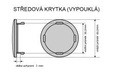 krytka průměr 56/69mm (vnitřní,vnější) 2CV RE-01,plast, chromová, úchyt 3mm (2)