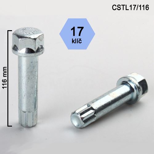 Klíč na kolové šrouby (matice) s vnitřním mnohohranem (CSTL17/116), hlava klíče 17mm (93452)