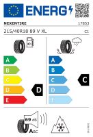 215/40R18 89V, Nexen, WINGUARD SPORT 2 (WU7),TL XL M+S 3PMSF RPB D,C,A,69 -dB (1)